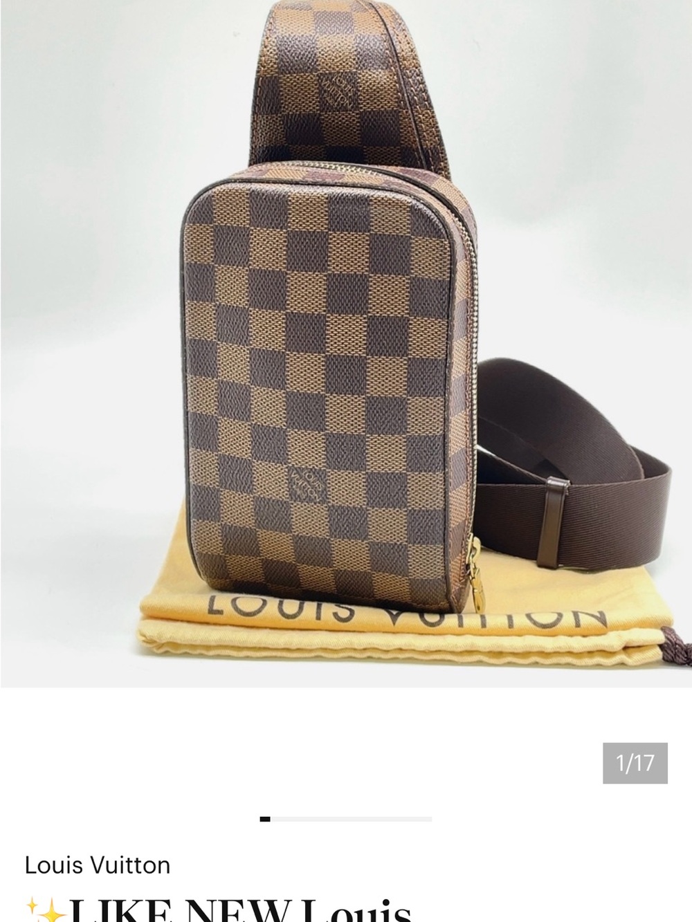 Louis Vuitton Damier Ebene Canvas Belt Bag in Brown